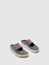 Round Toe Mules CANU GREY BLUE/PURPLE